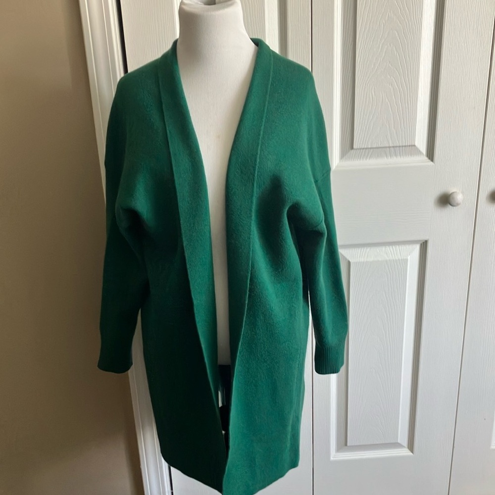 Crown & Ivy Green Open Front Cardigan